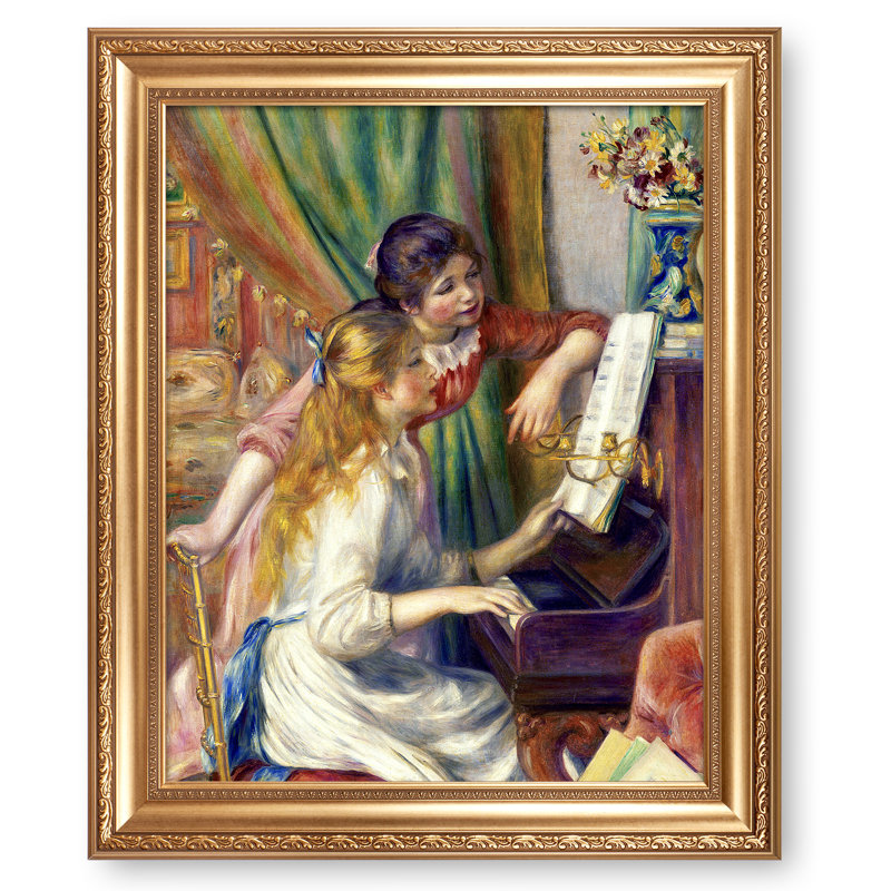 Les filles au piano par Pierre-Auguste Renoir, H 36 po x l 30 po