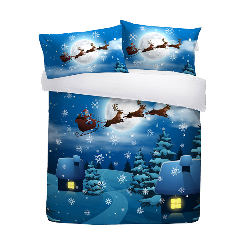 Delgado Blue/White 120 TC Duvet Cover Set, Double - 2 Standard Pillowcases