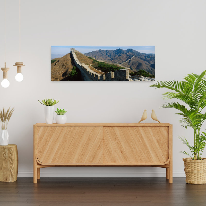 Grande muraille de Chine, art mural abstrait paysage contemporain, H 12 po x l 36 po