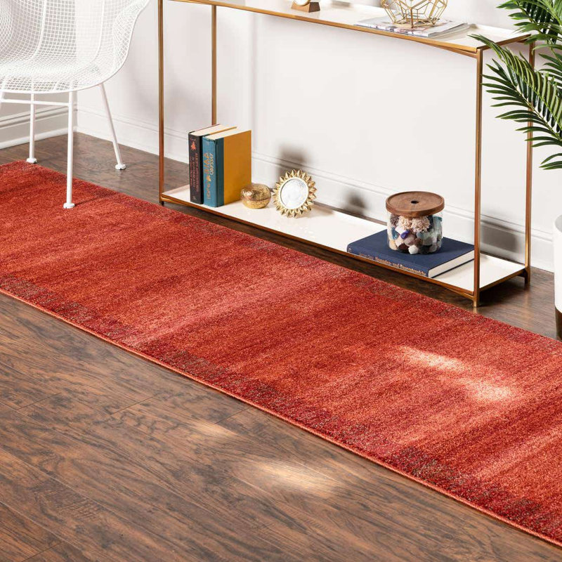 Tapis terre cuite Hermina, Tapis de couloir 2 pi x 6 pi 1 po
