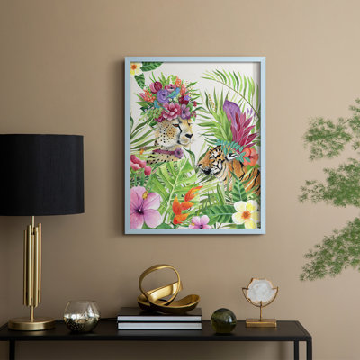 Jungle Royale I, reproduction encadrée - bois massif