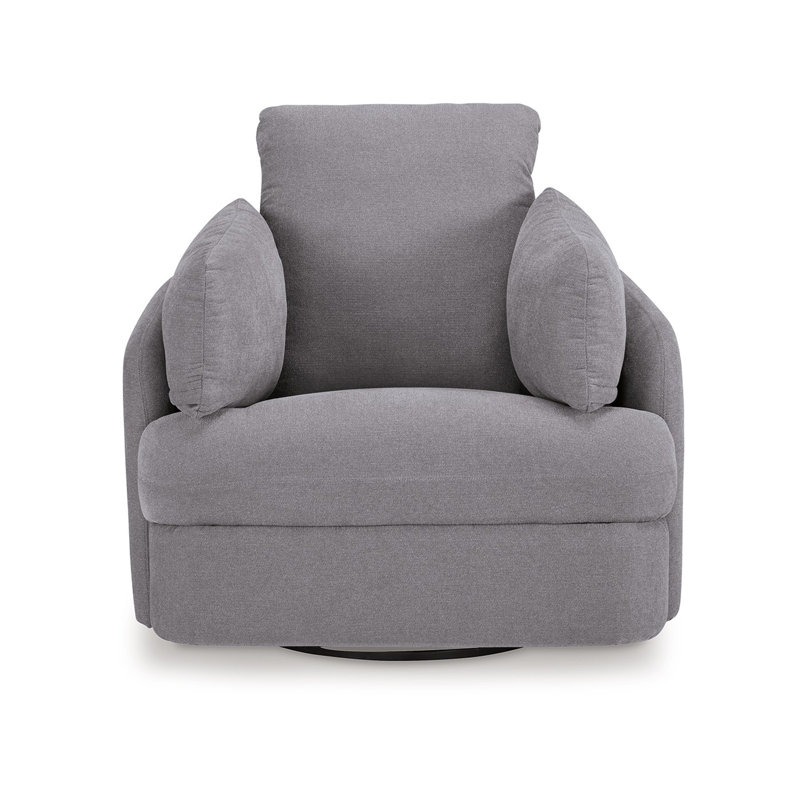 Fauteuil inclinable manuel pivotant Emmett, polyester gris, 2 coussins