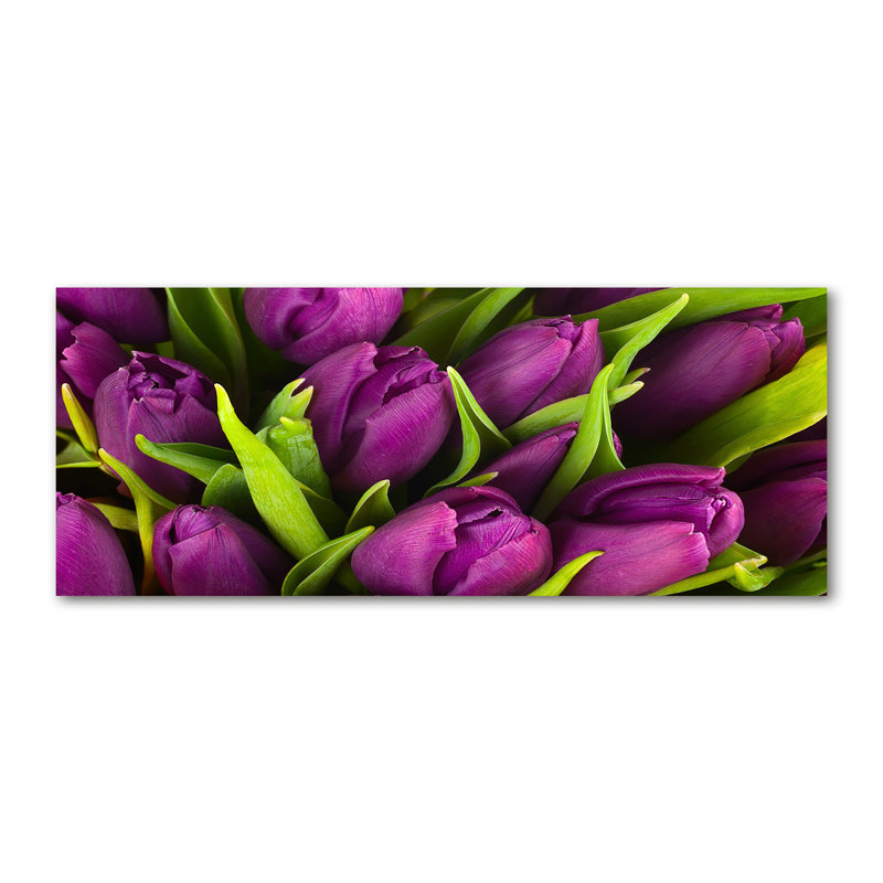 Purple Tulips - No Frame Print, Canvas, 50cm H x 125cm W