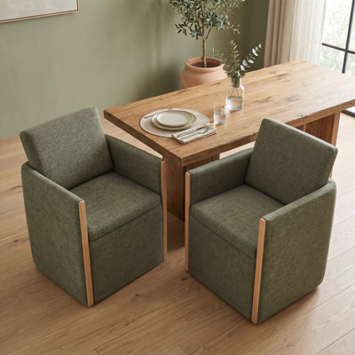 Chaises de salle à manger rembourrées avec roulettes