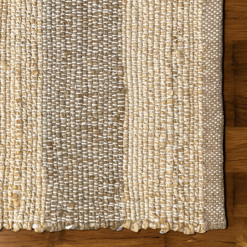 Natural Jute Stripe Rug, Runner 2' x 5'