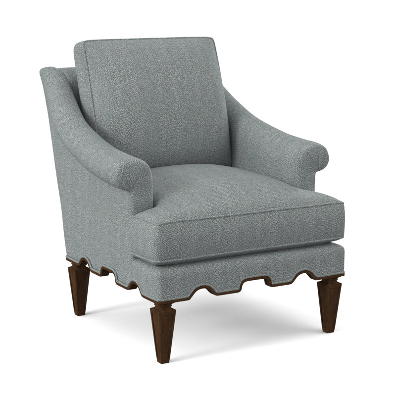 Chaise Palm Beach, Noyer américain, Mélange de polyester Maya cyan