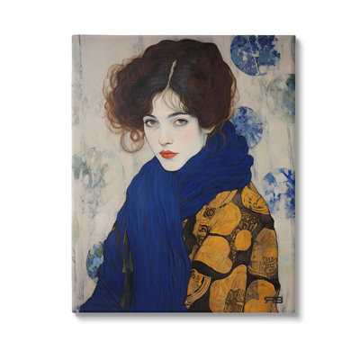 «Chic Woman Blue Scarf Canvas Wall Art Design» par Rb