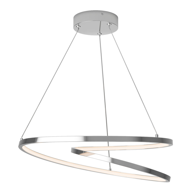 Luminaire suspendu unique à DEL 1 lumière Satsuki, Chrome