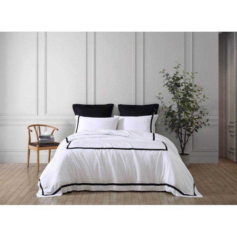 Frame Pillow Case, King / Cal King Pillowcases, White/Black