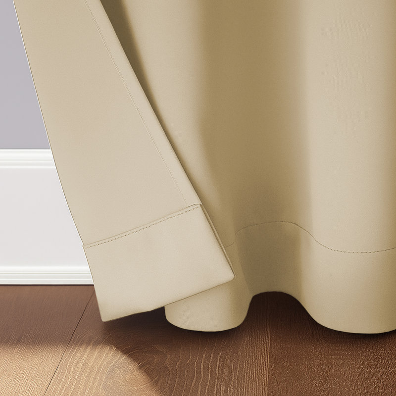 Kalynn 100% Blackout Eyelet Semi Sheer Synthetic Window Curtain Pair, 228 W x 228 D cm, Cream
