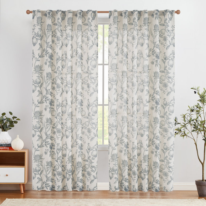 Paire de rideaux obscurcissant en lin Nathnael, L 50 po x L 84 po, Gris