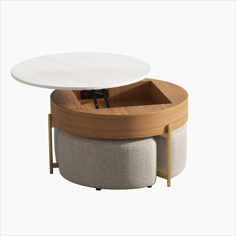 Ensemble de tables basses 31,5 po, Brun / beige clair