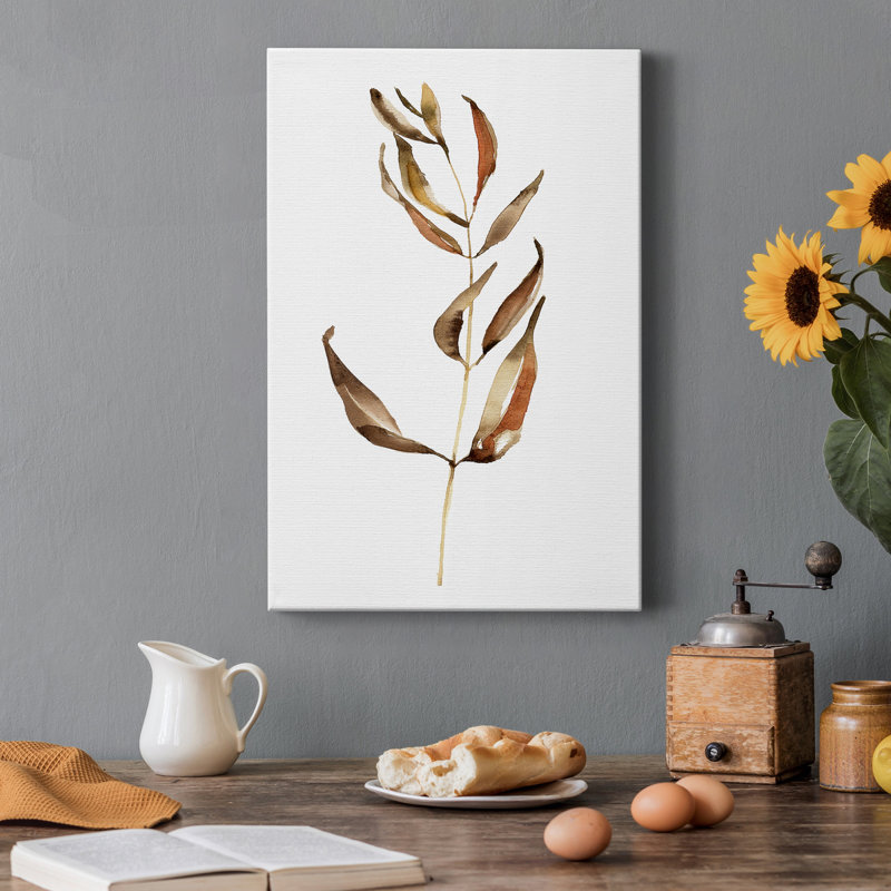 Autumn Stem Brown and Beige Canvas Wall Art