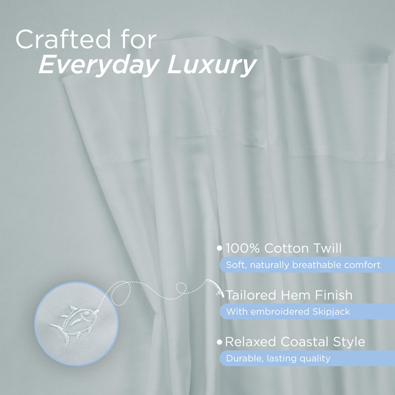 Southern Tide Cotton Twill Sheet Set, Sunlight Blue, Standard Pillowcases