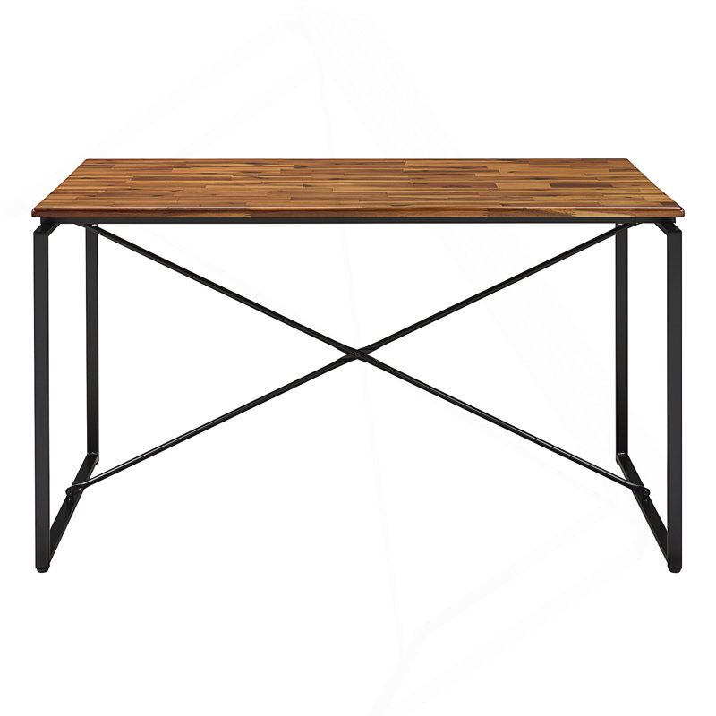 Table de salle à manger avec base en métal conçue pour les environnements industriels modernes, idéale pour les salles à manger et les bureaux à domicile