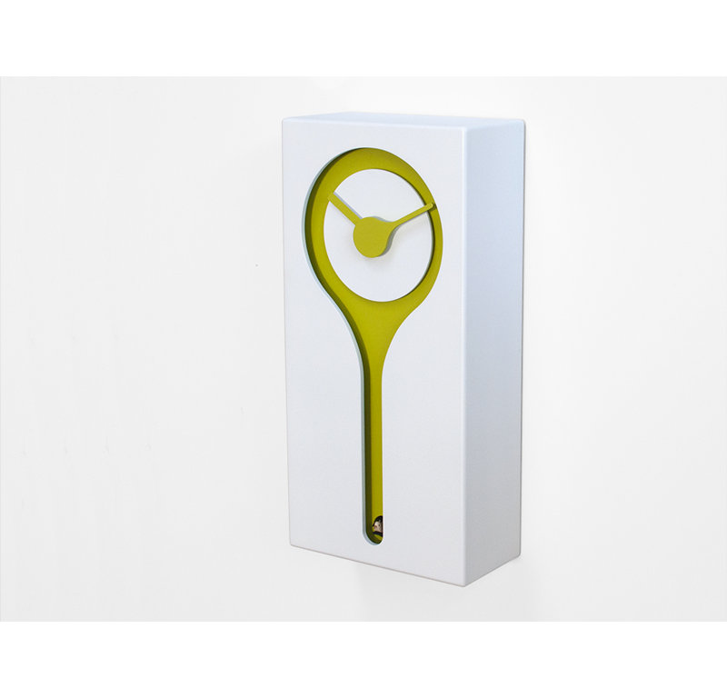 Banach Wood Wall Clock, White and Green