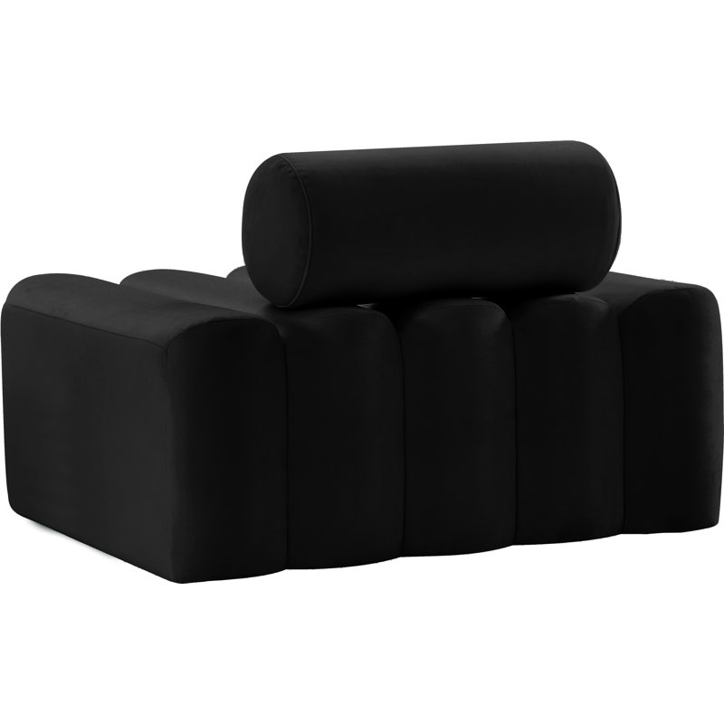 Erlond Velvet Accent Chair, Black Velvet