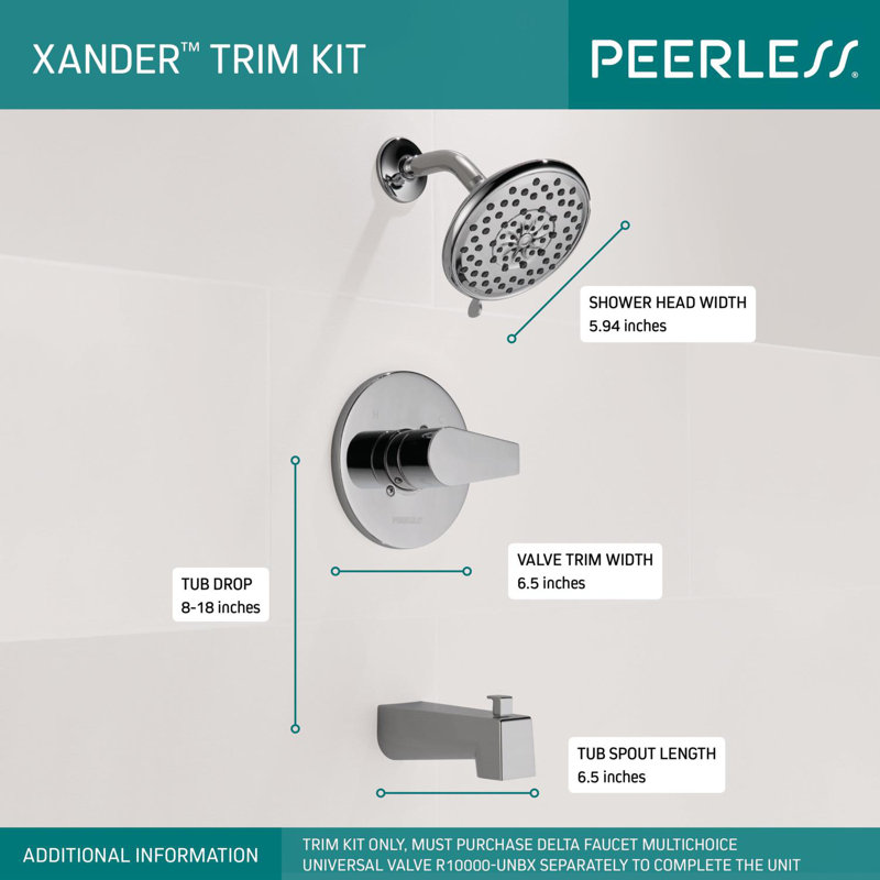 Xander Tub & Shower Faucet, Chrome