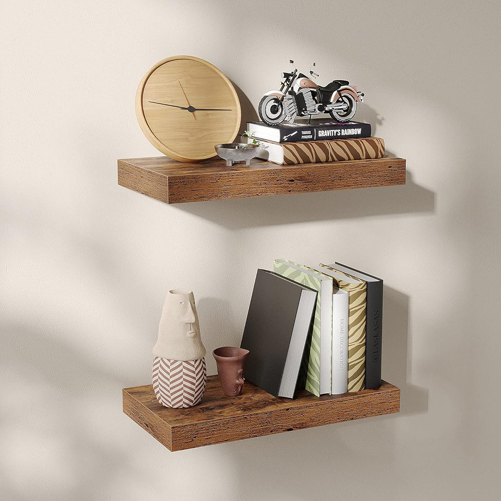 15.7 in. W x 6 in. D Brown wood Floating Shelves, Bathroom Shelves