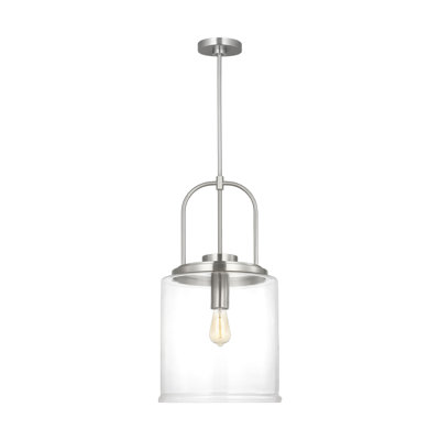 Anders 1 Light Kitchen Pendant In Midnight Black Finish With Clear Shade