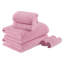Ensemble de 6 serviettes 6 pièces 100% coton à séchage rapide en diagonale 6 pièces, rose