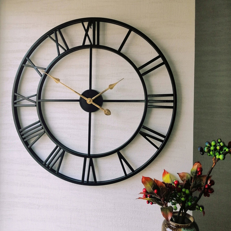 Devere Metal Wall Clock, Black