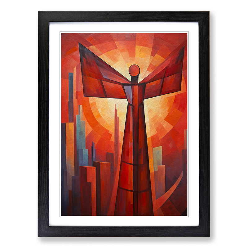 Single Picture Frame Print on Wood, 46cm H x 34cm W, Black Framed