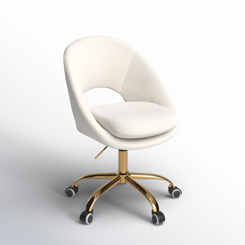 Chaise de travail Doreen, Velours ivoire