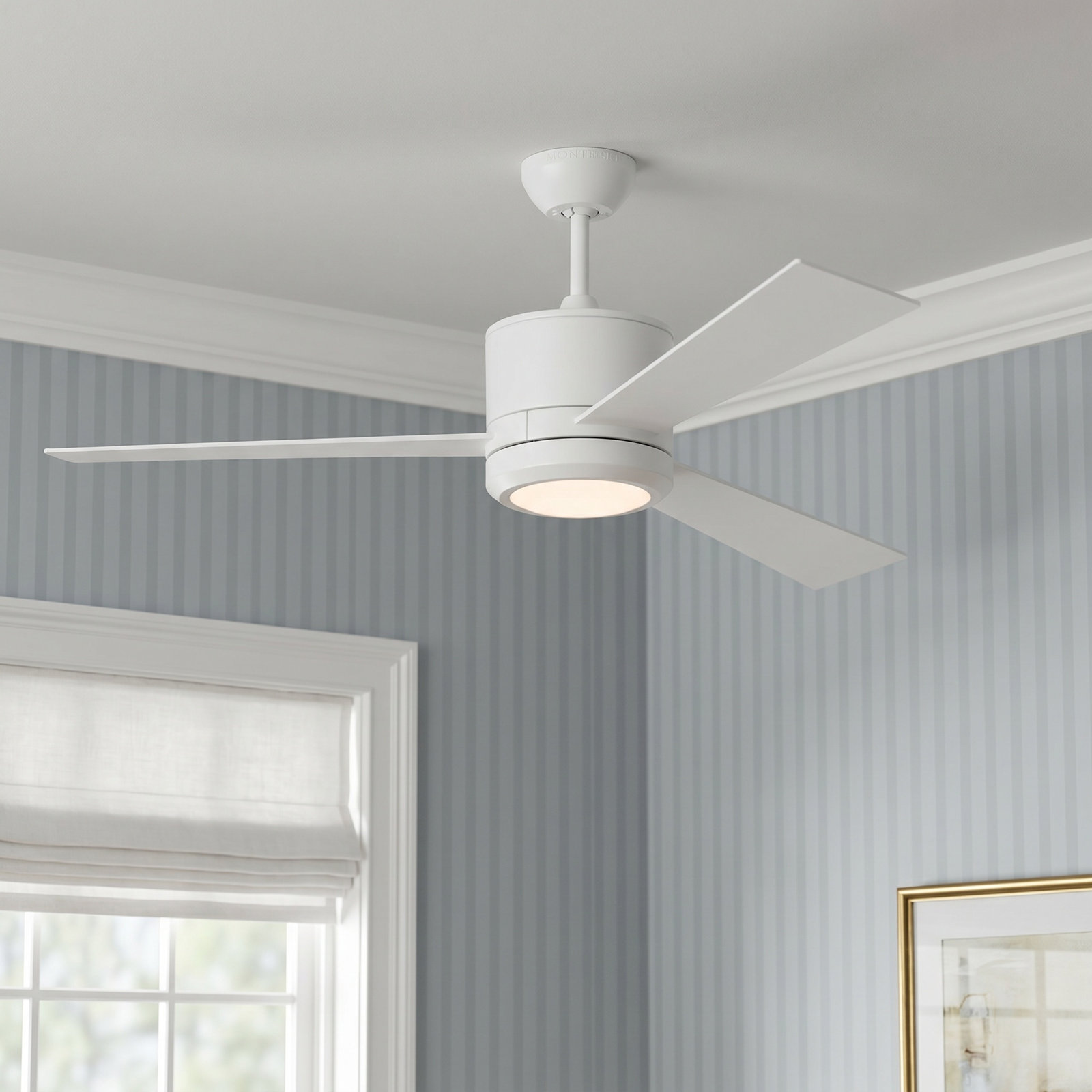 Tulsi Ceiling Fan with Light Kit, Matte White with White Blades, 52