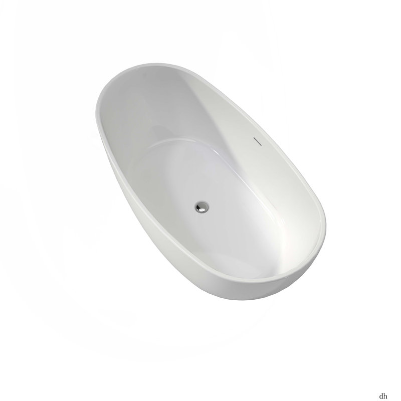 Acrylic Free Standing Tubs -Luxury Spacious, Modern Deep Soaking Bath-Tubs,White
