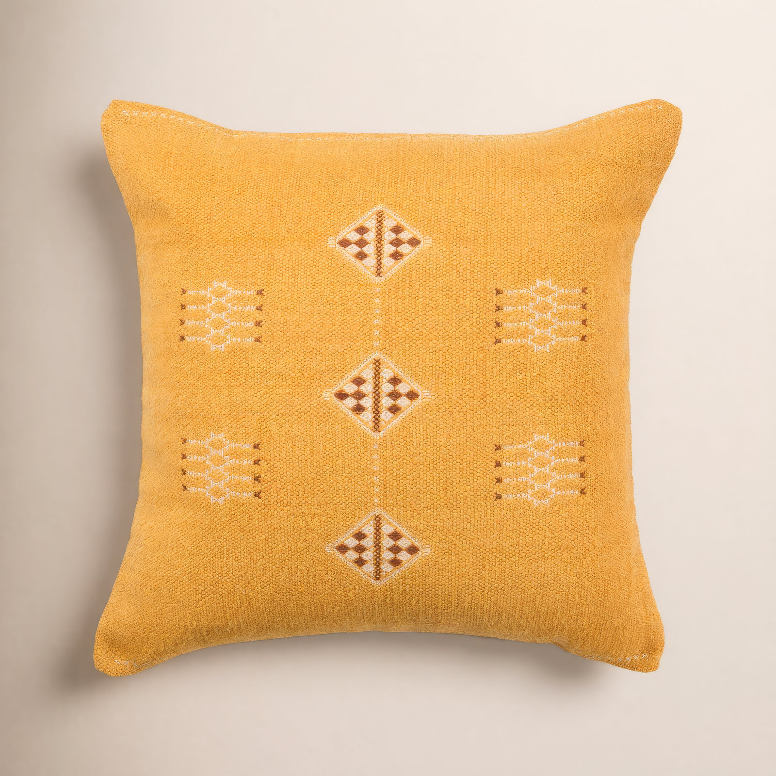 Jaipur Living Nufisa Handmade Yellow And White Pillow (22"), 100% Down