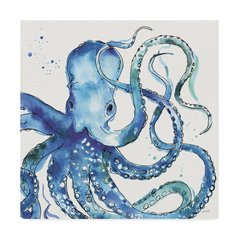 « deep sea viii », reproduction de peinture à l’aquarelle sur toile tendue, H 18 po x l 18 po x P 2 po