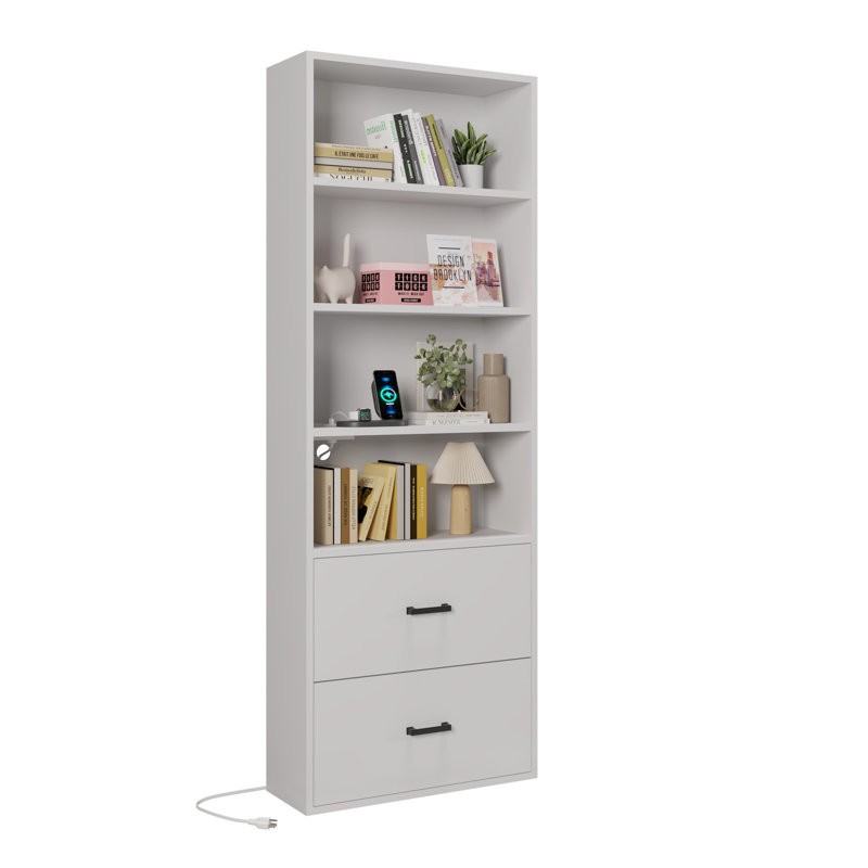 Bibliothèque 70,8 "H avec 2 tiroirs