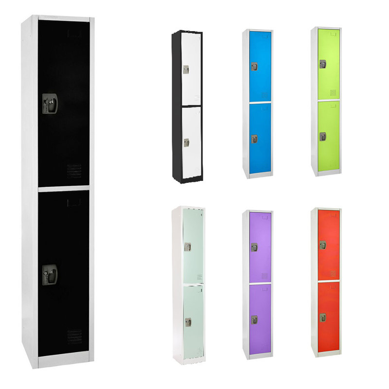 Red Steel Freestanding Locker with Adjustable Shelving
