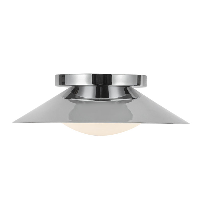 Cleo Steel LED Flush Mounted Sconce, Silver, White/Chrome