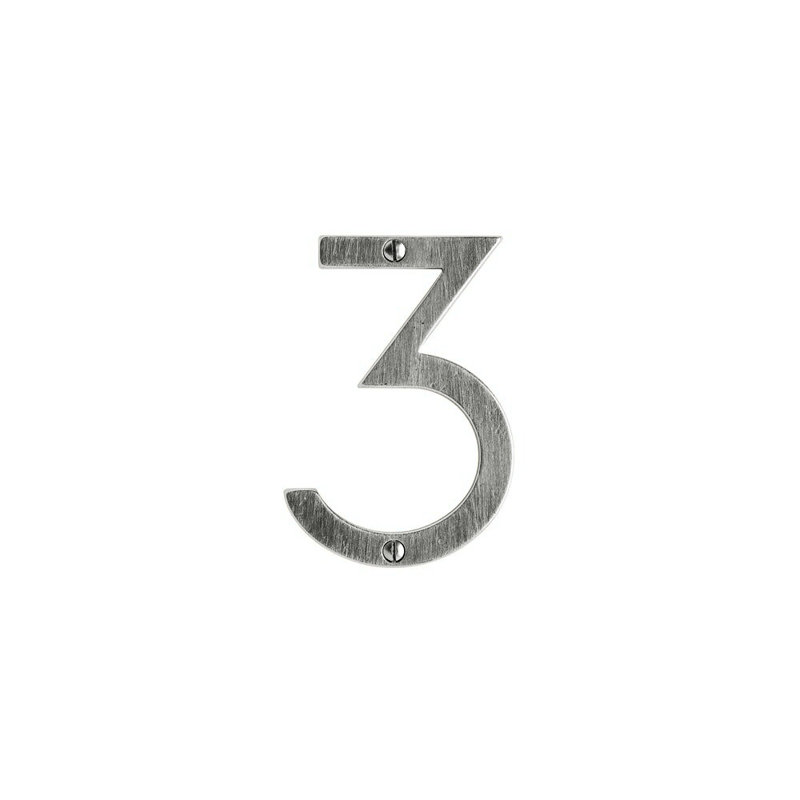 4" House Number, Silicon Bronze Brushed, 6, 2.75" H x 1.63" W x 0.25" D