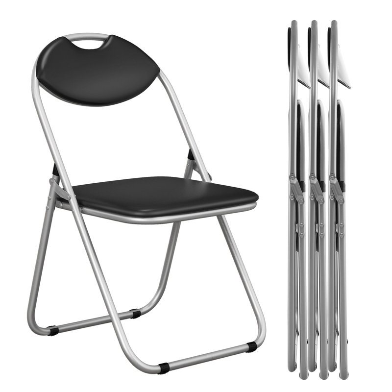 Chaise pliante empilable en résine / résine Inbox Zero Cremona (ensemble de 4)