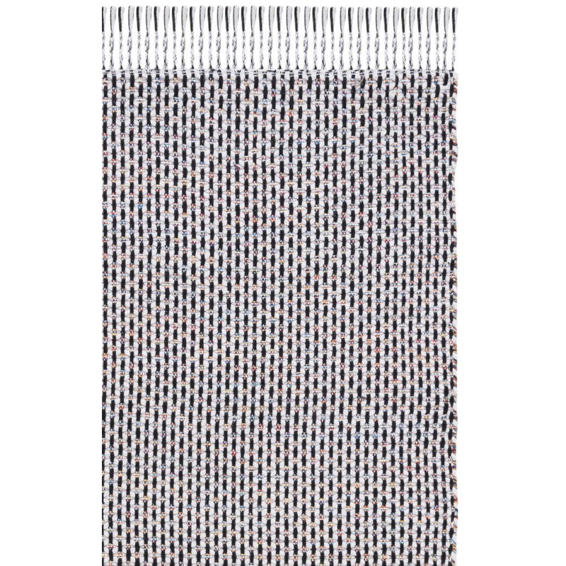 Tapis ivoire / noir Montauk 475, Tapis de couloir 2 pi 3 po x 9 pi