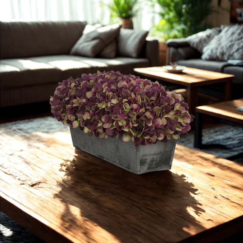 Arrangement d'hortensias en prune, Prune / sauge, Noir