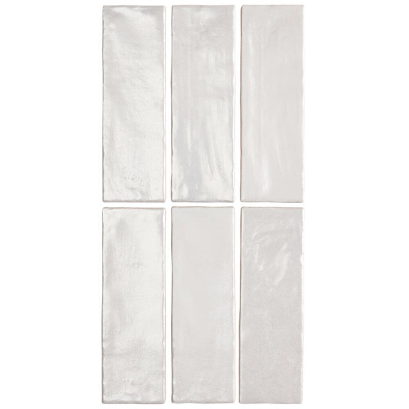 Montauk 2x8 Mixed Finish Ceramic Tile, Gin White