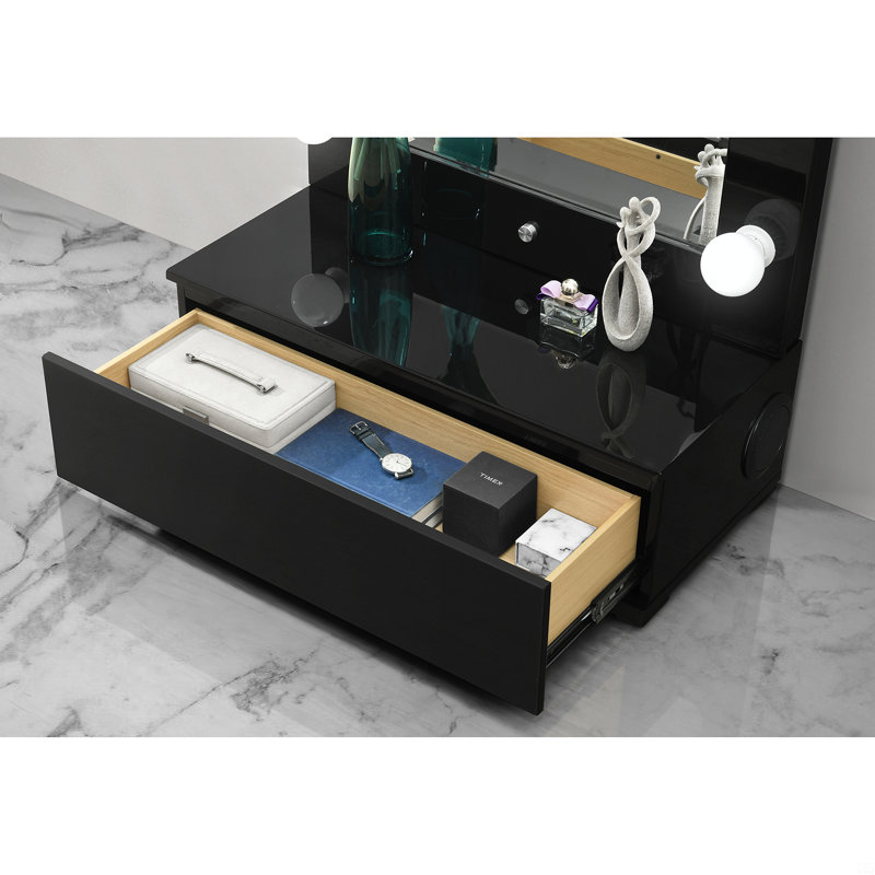 Grand miroir avec haut-parleur et tiroir