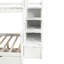 Lit superposé simple au-dessus d'un lit double en blanc, avec tiroirs, rangement et glissade délicieuse pour un accès facile - Conception pratique-817939162