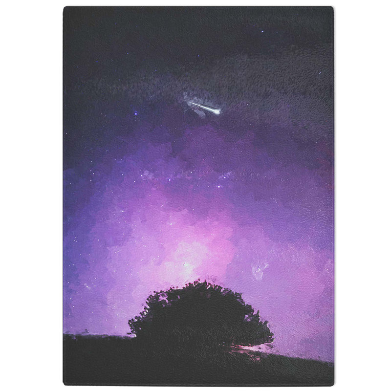 Tempered Glass Shooting Star Above the Tree Chopping Board, 28.5 cm W x 39 cm L