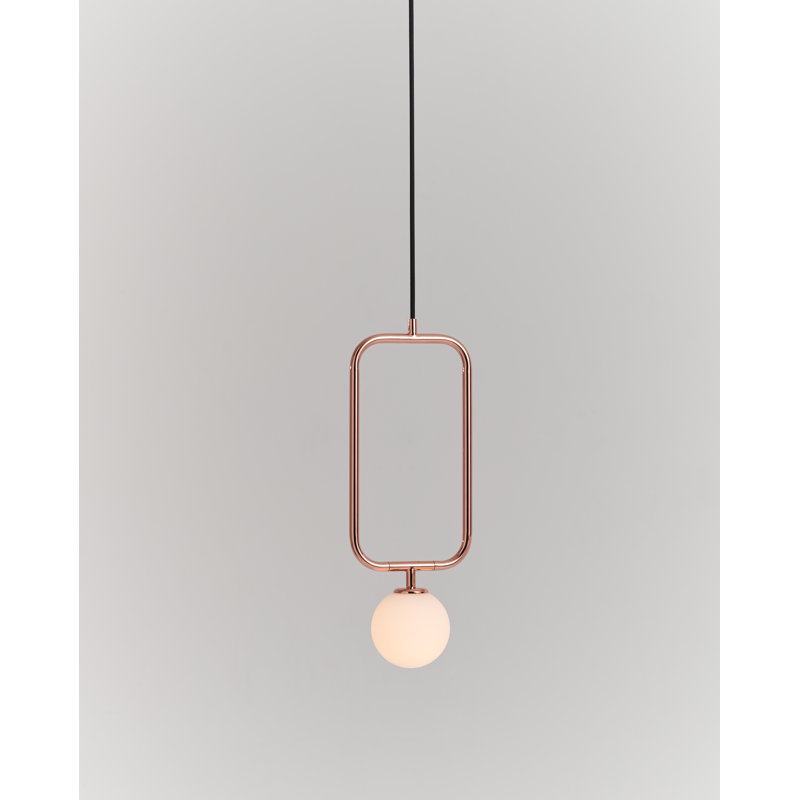 Luminaire suspendu rectangulaire 1 lumière Aviva, H 11,8 po x l 6,5 po x P 3,9 po, Copper