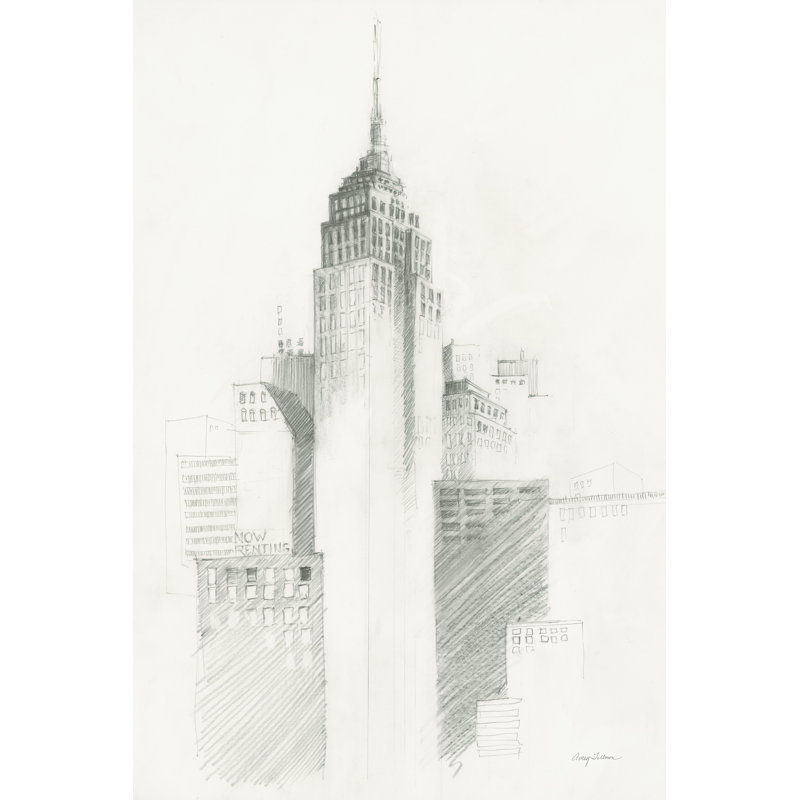 Croquis de la ville I, H 18 po x l 12 po