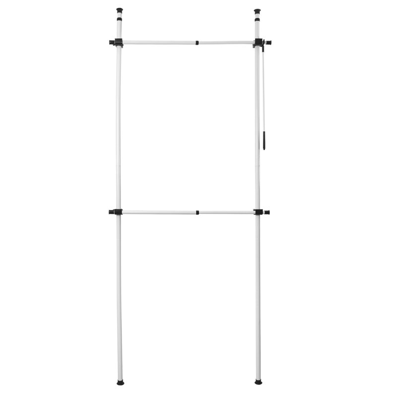 Isak Single Telescopic Clothes Rack Wardrobe Organiser Hanging Rail Adjustable Storage, White