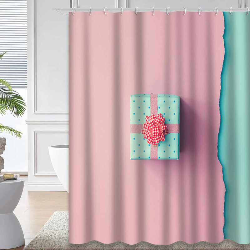 Rideau de douche à 12 crochets Rose, L 72 po x l 84 po