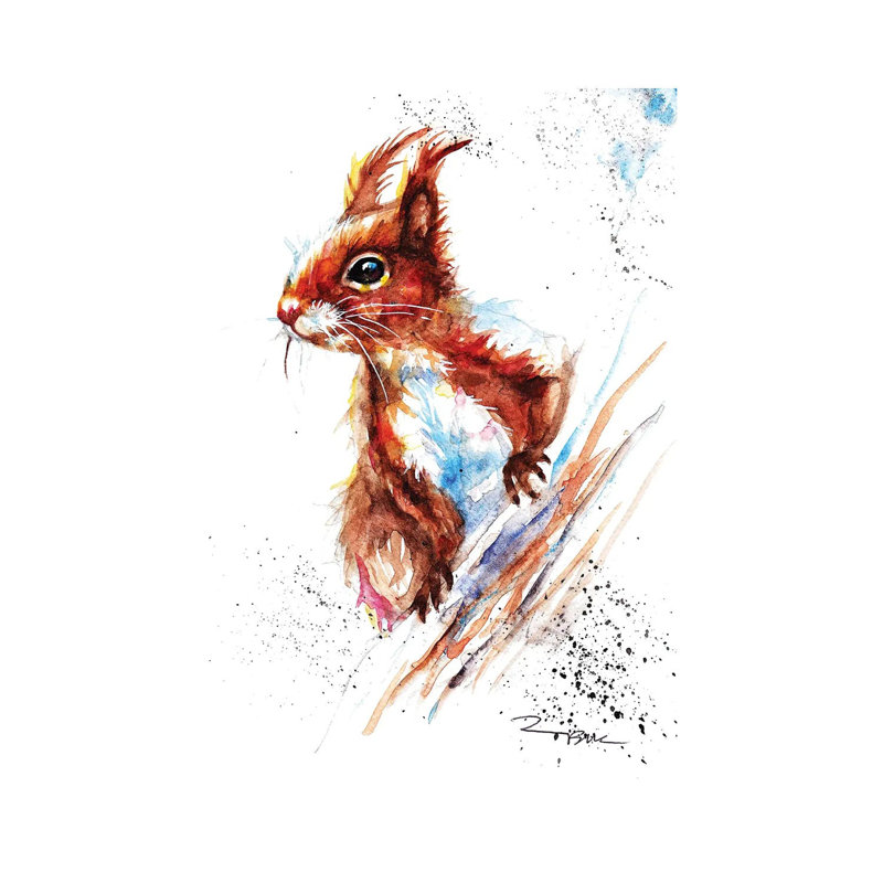 Red Squirrel II by BebesArts - Gallery-Wrapped Canvas Giclée on Canvas, 101.6 cm H x 66.04 cm W x 1.91 cm D, Wrapped Canvas