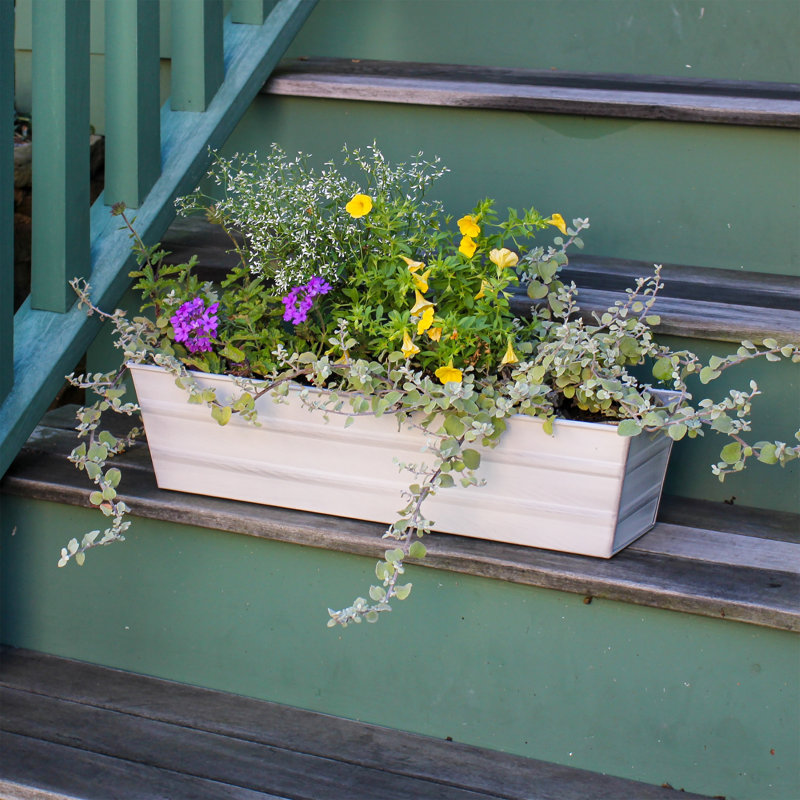 Jaimee-Lea Metal Window Box Planter, Cape Cod White