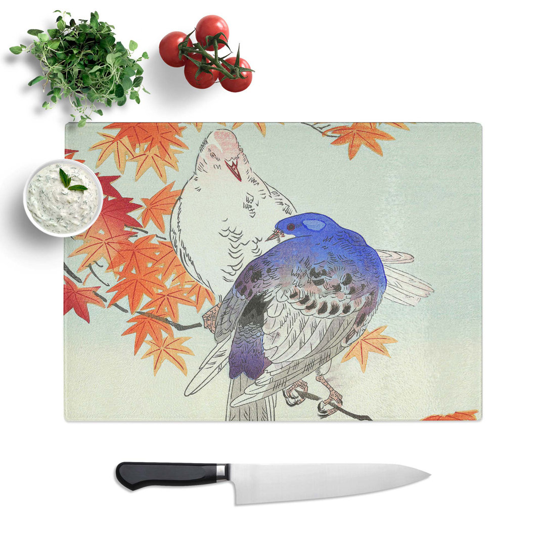 Tempered Glass Pigeons in the Autumn by Ohara Koson Chopping Board